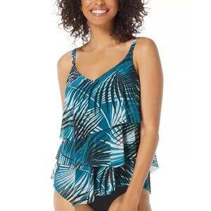 Coco Reef Womens Size 34D Palm Tropical Flourish Bra-Sized Tankini Top $98 2583